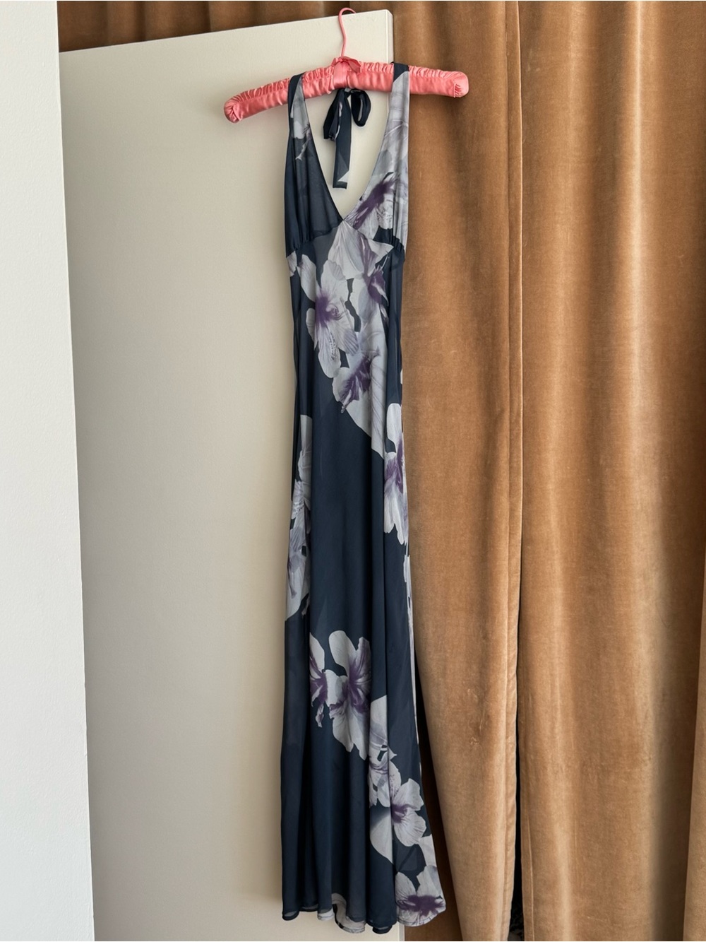 Victoria’s Secret Silk Hibiscus Floral Print Halter Slip Dress